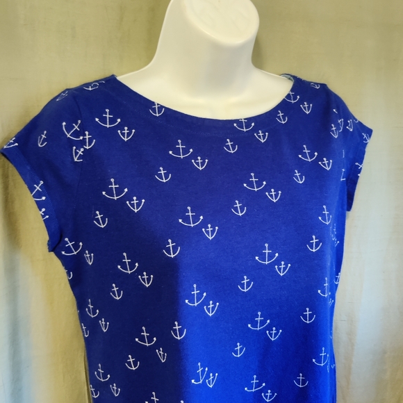 🗺️ Liz Claiborne Anchors Away, Nautical Ocean Side Blue, SMALL Cotton & Modal - Picture 7 of 7